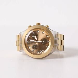 SWATCH Vintage Irony Diaphane Y2K Gold Chronograph Watch